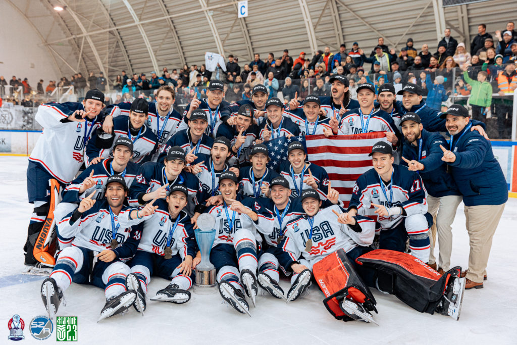 The United States of America wins the 2023 World Cup of University Hockey